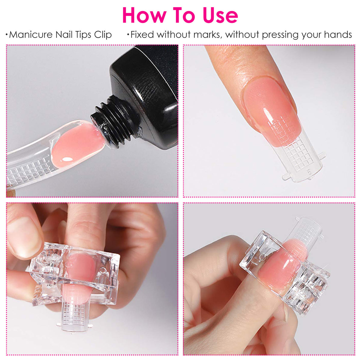 20Pcs Transparent Nail Tip Clips