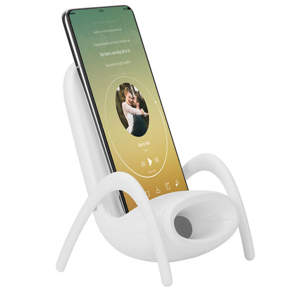 Wireless Charger Phone Stand with Speaker - Mini Chair Design