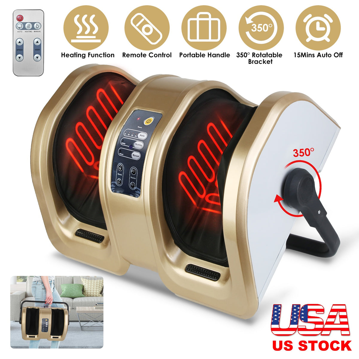 Shiatsu Foot Massager with Heating and Auto Modes