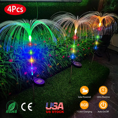 Solar Jellyfish Garden Lights 4-Pack with Color Changing LEDs
