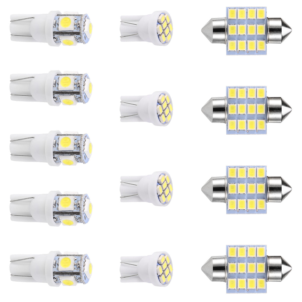 LED Interior Light Kit for Cars - 13 Piece T10 & 31mm Bulb Set