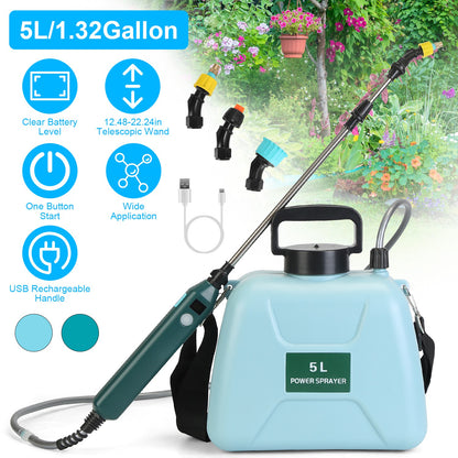 Electric Garden Sprayer 5L Battery Powered with Telescopic Wand