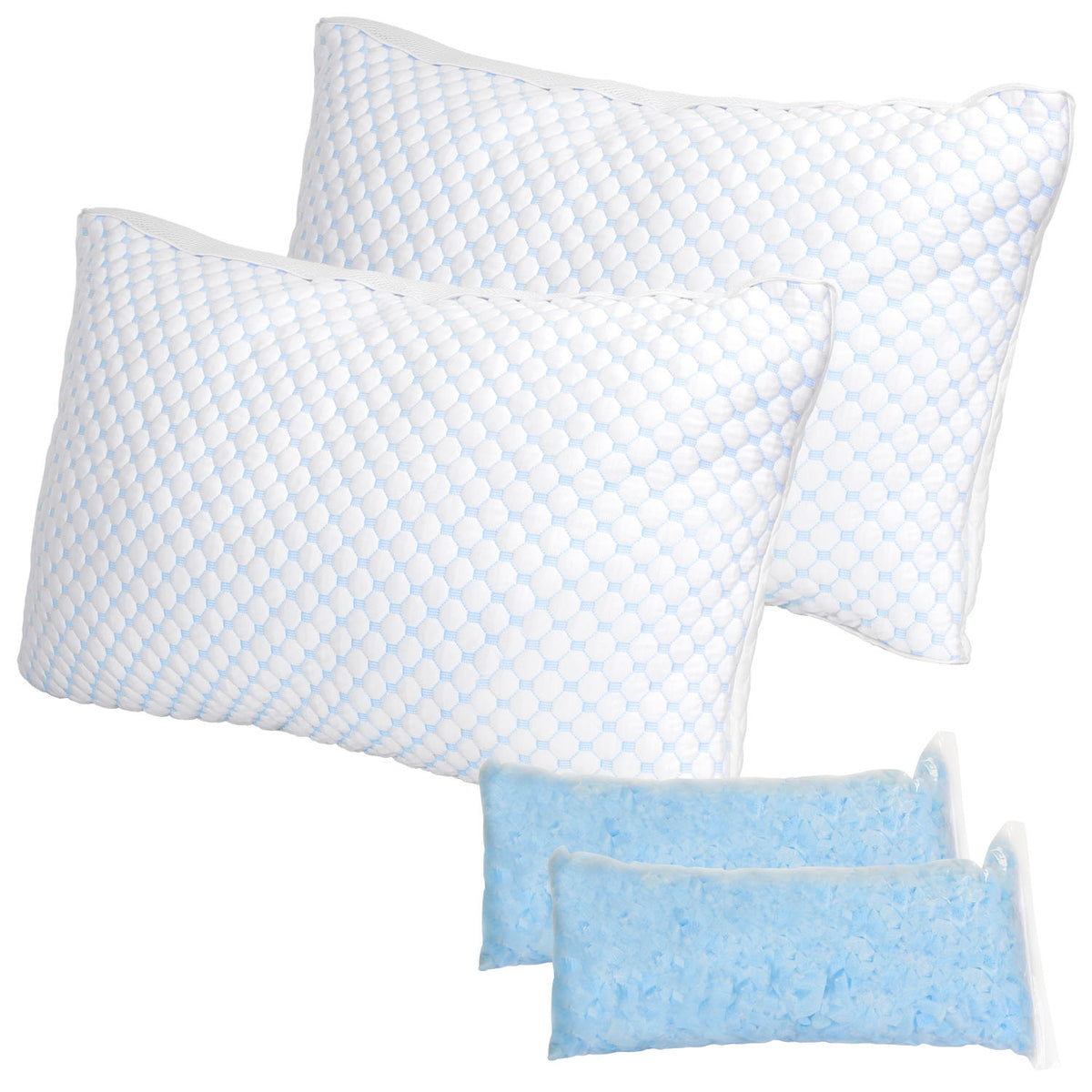 Adjustable Shredded Memory Foam Pillow with Cooling Cover