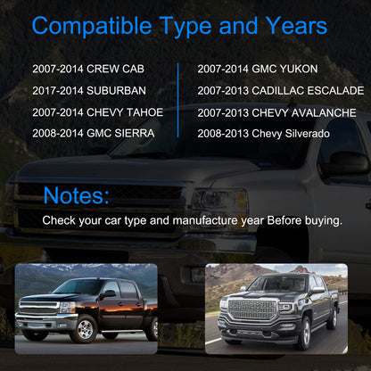 Chrome Door Handle Set for Chevy Silverado Sierra 2007-2014