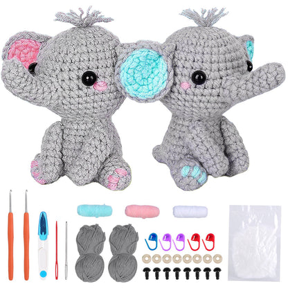 Elephant Crochet Kit for Beginners with Video Tutorials
