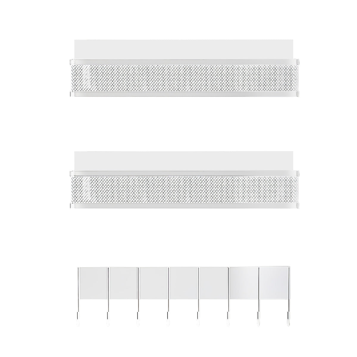 Magnetic Spice Rack 3-Pack with Hooks for Fridge Storage