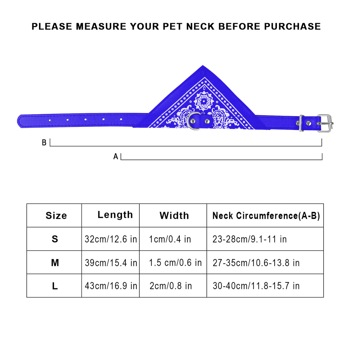 Dog Bandana Collar with Adjustable Leather Strap