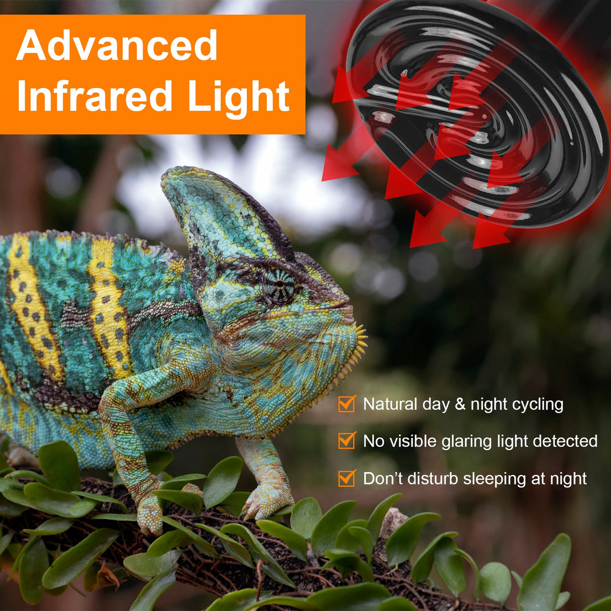 Ceramic Heat Lamp 150W Infrared Reptile Heater - 2 Pack