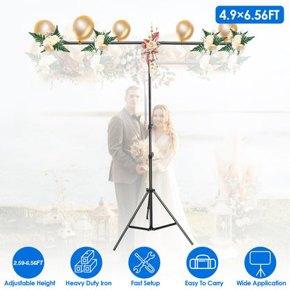 T-Shape Backdrop Stand 5x6.5ft Adjustable Photography Kit