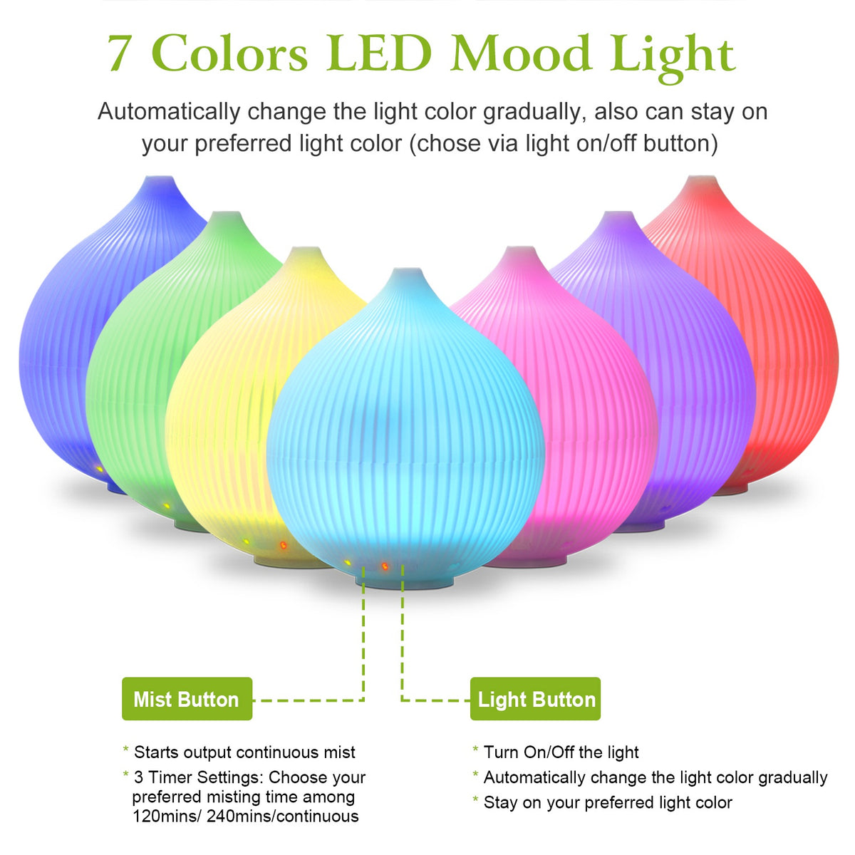 330ml Ultrasonic Aromatic Humidifier Oil Diffuser