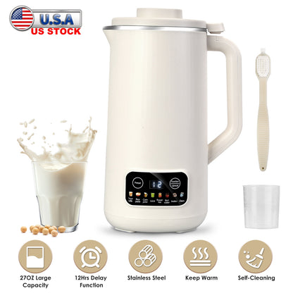 Nut Milk Maker 27oz with Delay Timer & Self-Cleaning