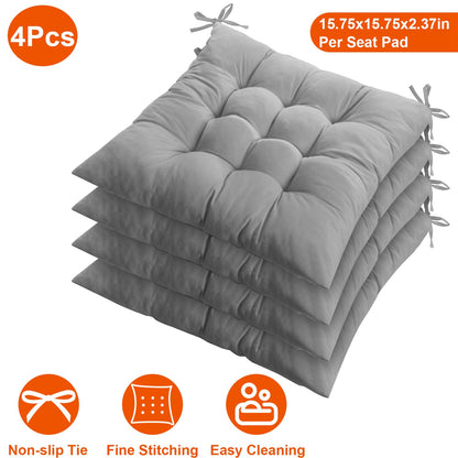 Square Chair Cushion Pads with Ties - 15.75" (Set of 4)