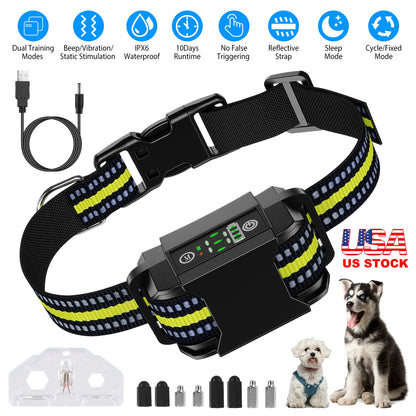 Rechargeable Dog Bark Collar with Smart Detection & 6 Levels