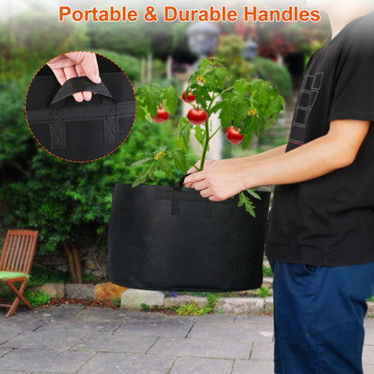Plant Grow Bags 10 Gallon - 3 Pack Fabric Planter Pots