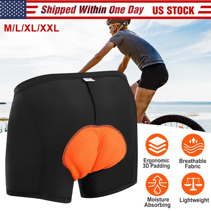 Men\'s Cycling Underwear Shorts 3D Padded Bike Underwear Shorts Breathable Moisture Absorbing Quick Dry
