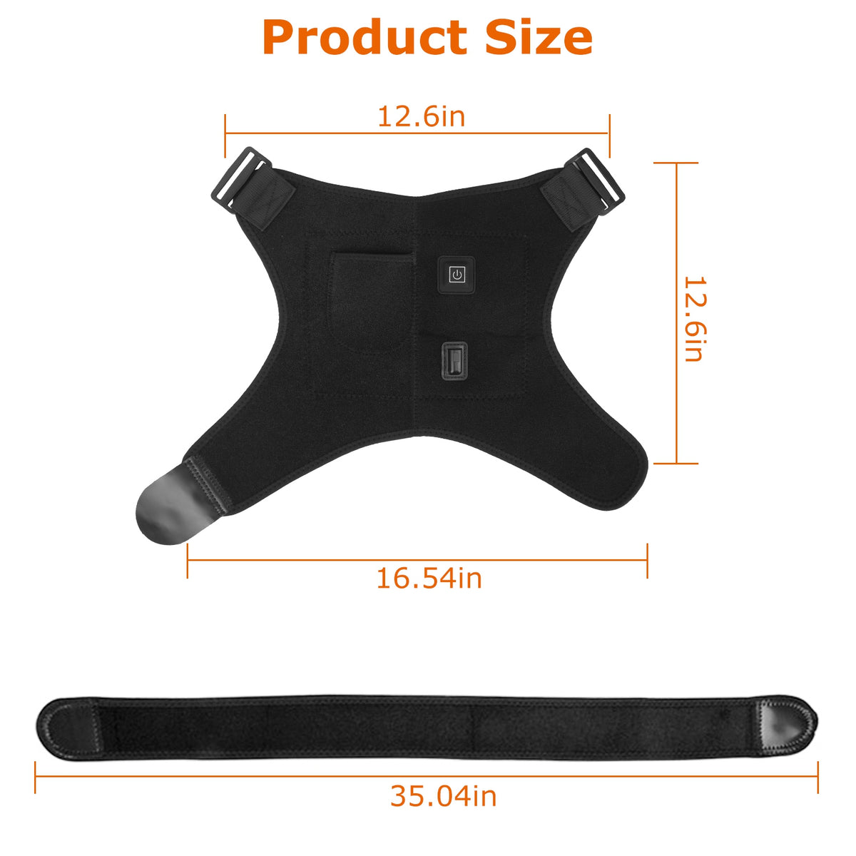 Heated Shoulder Brace Electric Heating Pad Therapy Shoulder Heating Wrap Compression Sleeve for Shoulder Pain Muscle Stiffness Bursitis Tendonitis