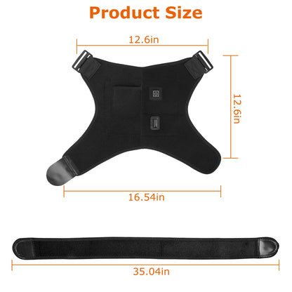 Heated Shoulder Brace Electric Heating Pad Therapy Shoulder Heating Wrap Compression Sleeve for Shoulder Pain Muscle Stiffness Bursitis Tendonitis