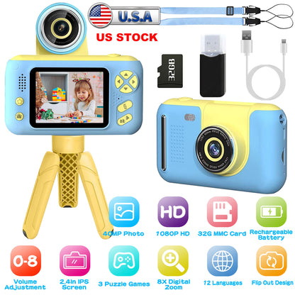 Kids Digital Camera with Flip Lens & 2.4" Screen