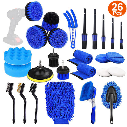 Car Detailing Brush Kit - 26 Piece Complete Cleaning Set