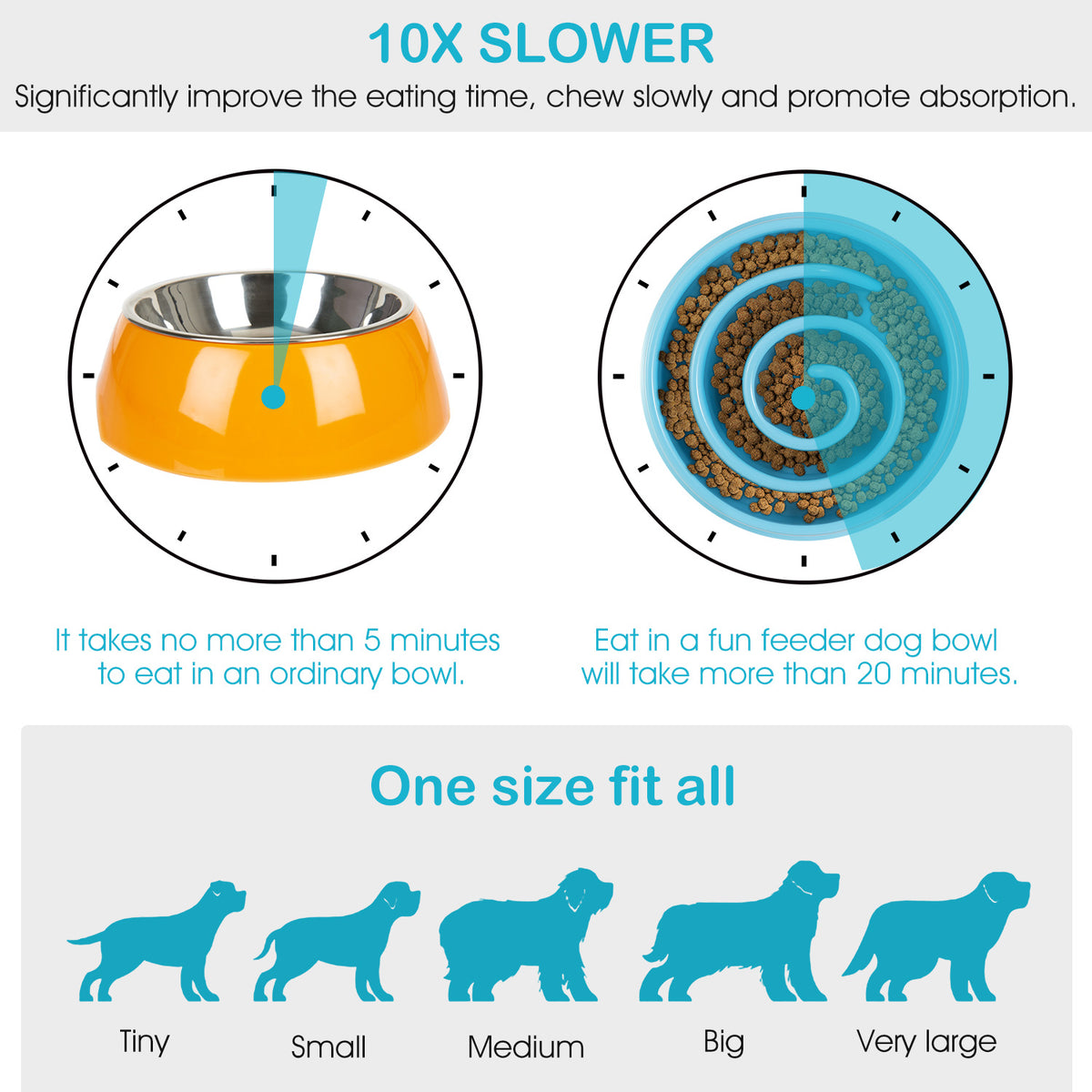 Slow Feeder Dog Bowl with Maze Design for Small & Medium Dogs