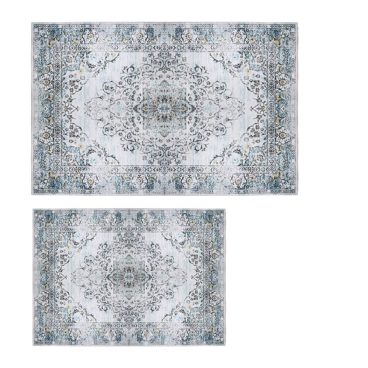 Vintage Area Rug 6x9 FT Non-Slip Washable Soft Faux Cashmere
