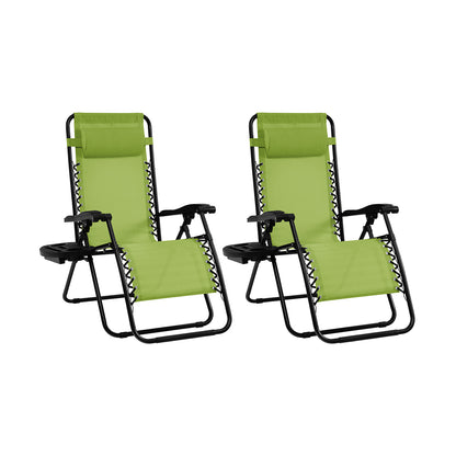 Zero Gravity Folding Lounge Chair Set of 2 with Pillow