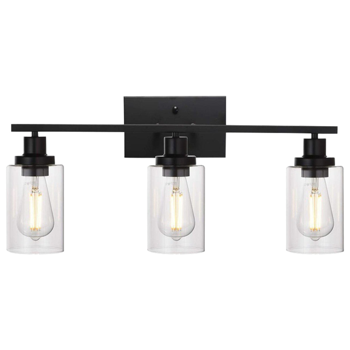 3 Light Wall Sconce Lighting with Clear Glass Shade Bathroom Vanity Lamp Fixture Modern Mounted Light for Porch Mirror Living Room Bedroom Hallway
