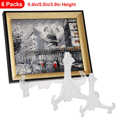 Display Easel Stand Set - 6 Pack (3 Sizes) for Plates & Photos