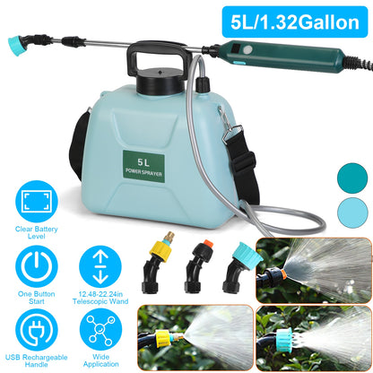Electric Garden Sprayer 5L Battery Powered with Telescopic Wand