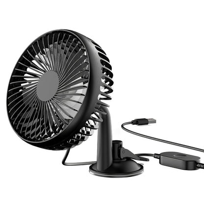 Car Cooling Fan USB Powered with 3 Speeds & Dual Mount