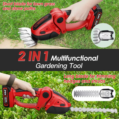 24V Cordless Grass Shear & Hedge Trimmer with 2 Blades
