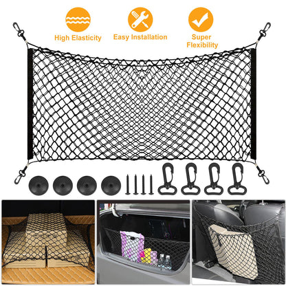 Trunk Cargo Net Organizer - Stretchable Elastic Storage