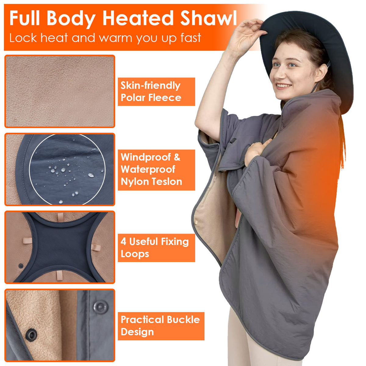 Electric Heated Throw Blanket with 3 Heat Levels & Auto Shutoff