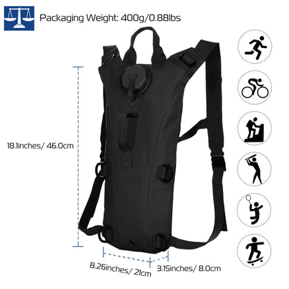Tactical Hydration Pack with 3L Water Bladder