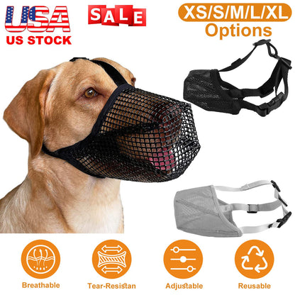Soft Mesh Dog Muzzle with Adjustable Straps