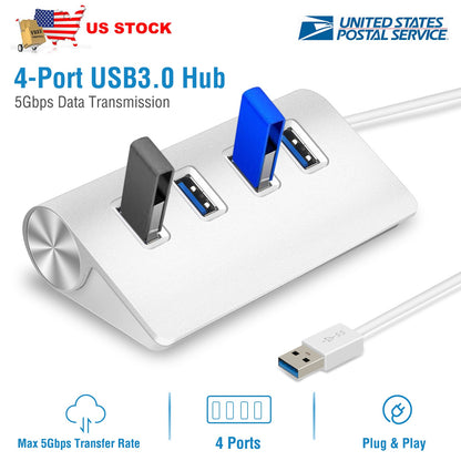 4-Port USB 3.0 Hub with 5Gbps Data Transfer Speed