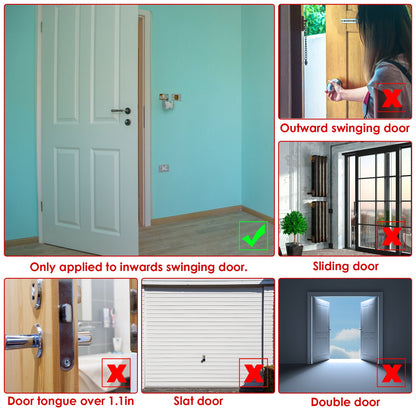 Portable Travel Door Lock with Security Latch - 2 Pack