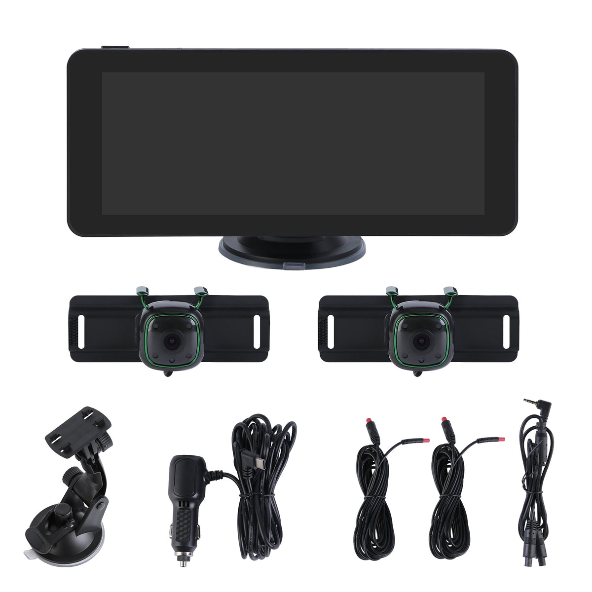 Dual Camera Baby Car Monitor with 6.86" Split Screen & Night Vision