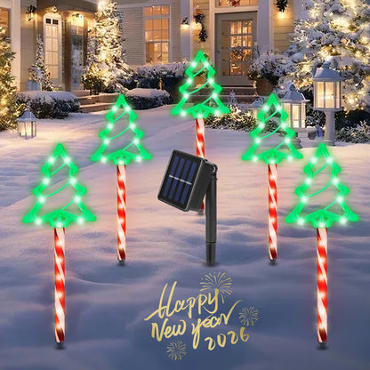 Solar Christmas Pathway Lights 5-Pack with 8 Lighting Modes