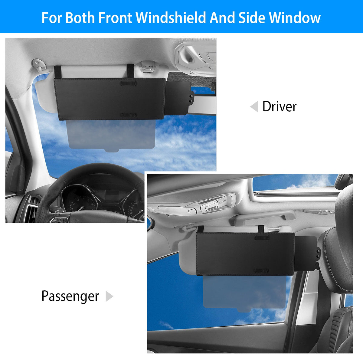 Car Sun Visor Extender with Dual Retractable Sliders
