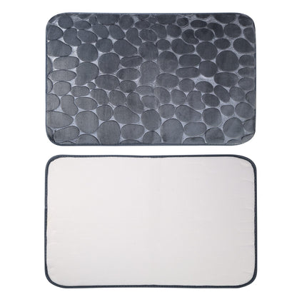 Bathroom Rug Set 2-Piece Non-Slip Flannel Pebble Pattern