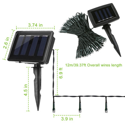 Solar String Lights 100 LED 40ft Outdoor Waterproof Fairy Lights