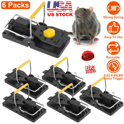 Reusable Mouse Traps 6-Pack with Sensitive Spring Trigger