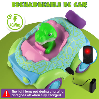 Dinosaur Remote Control Cars 2-Pack for Toddlers Ages 3+