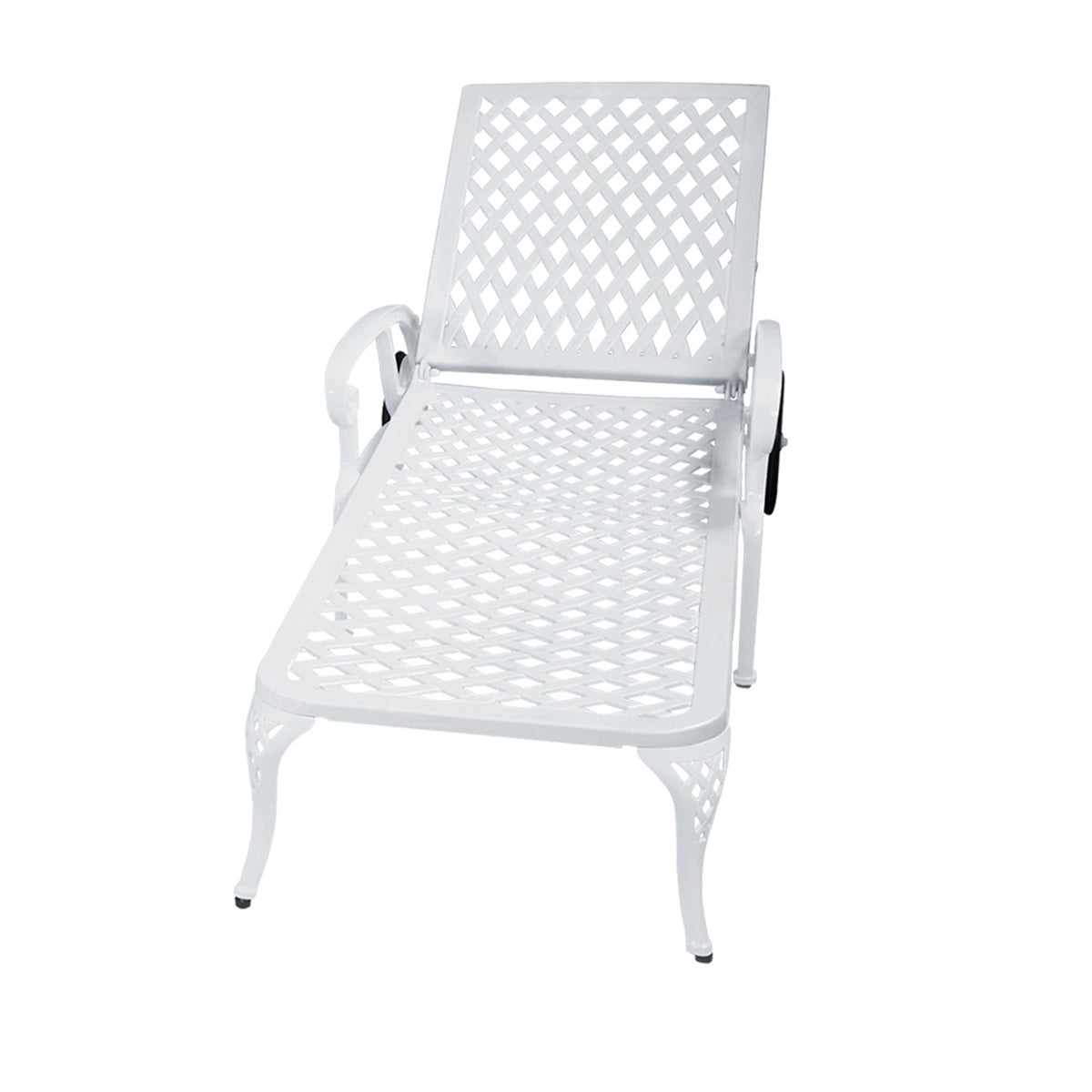Aluminum Lounge Chair with Wheels & 3-Position Reclining Backrest