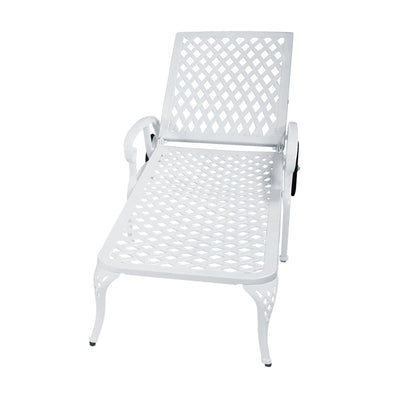 Aluminum Lounge Chair with Wheels & 3-Position Reclining Backrest