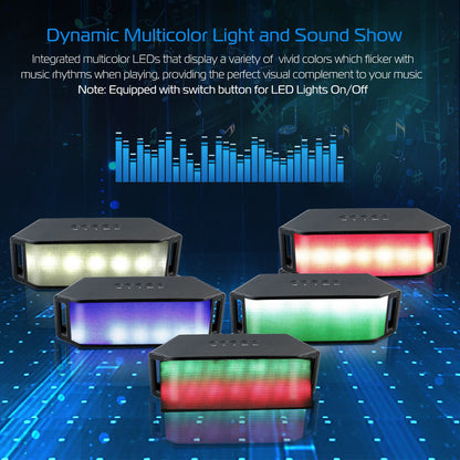 LED Wireless Speaker with Multicolor Lights and FM Radio