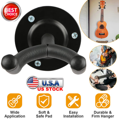 Wall Mount Guitar Hanger with Padded Steel Hook