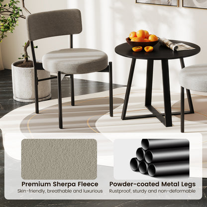 Padded Dining Chairs Set of 2 with Curved Backrest