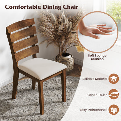 Dining Chairs Set of 2 with Slatted High Backrest